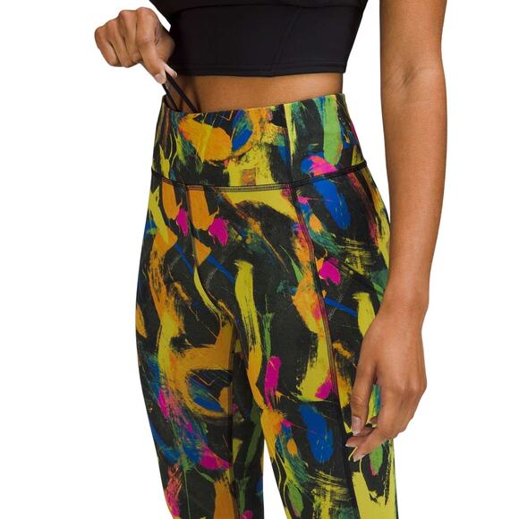 Lululemon Invigorate High-Rise Crop 17" Undertone Black Multi Women's Size 2 NWT - Picture 3 of 12